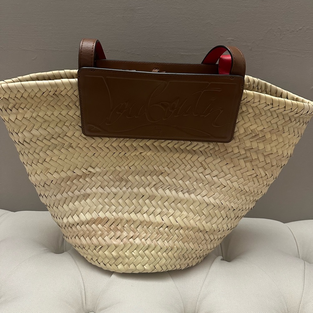 Authentic Christian Louboutin Brown Shoulder Bag with Red Accents - Picture 2 of 7